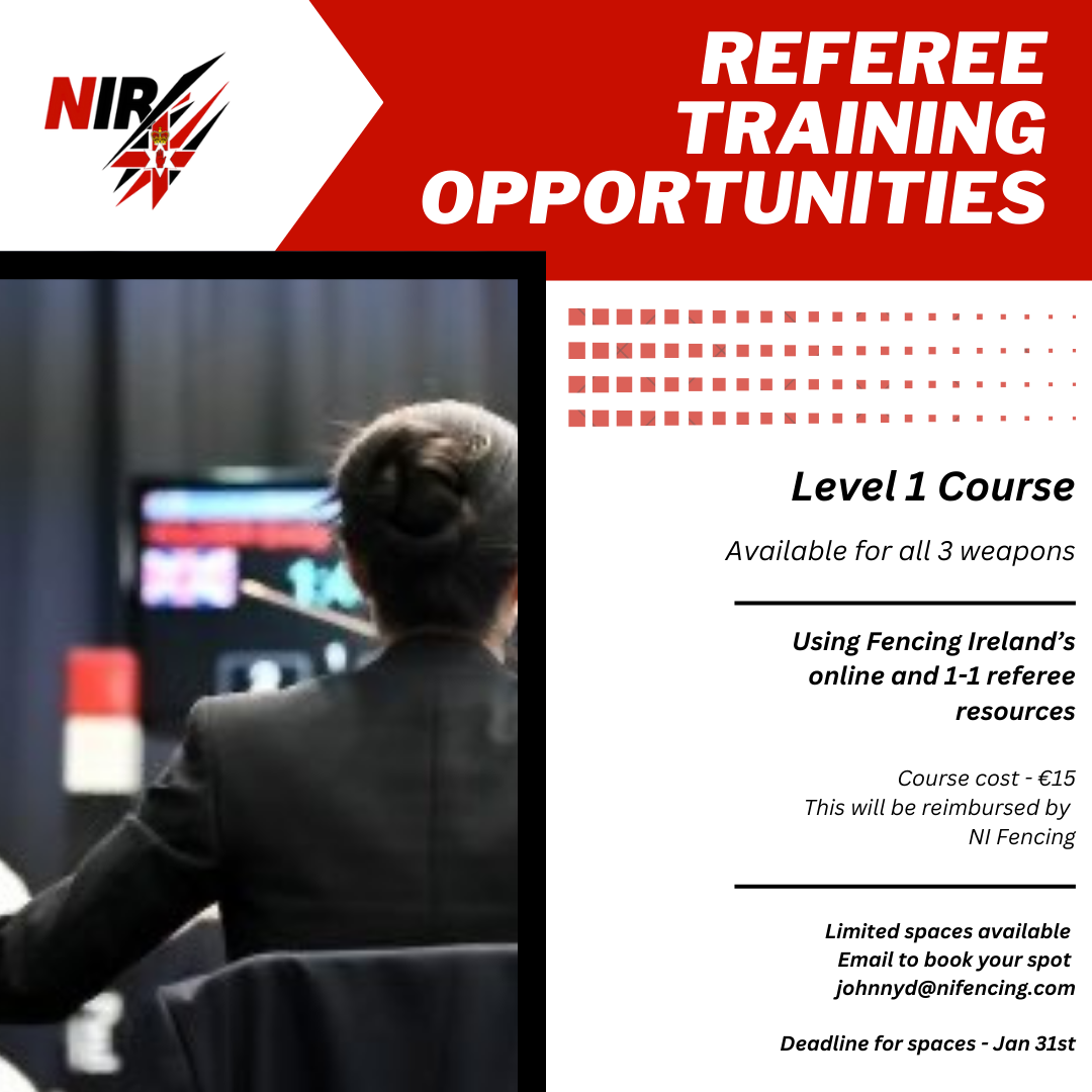 Training opportunities in NI Fencing for new referees